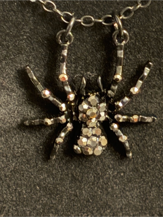 Handmade Jewelry - Black Crystal Spider Pendant Necklace for Women
